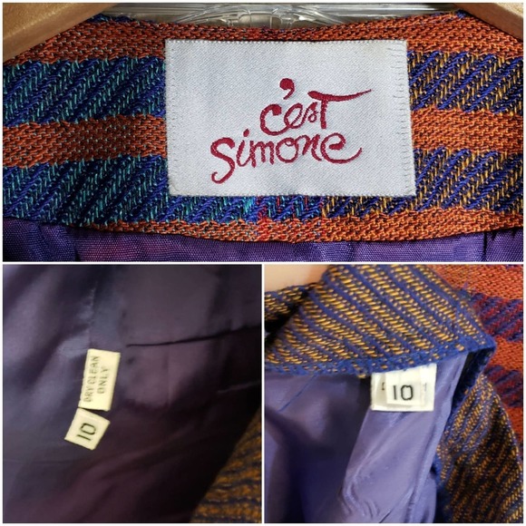 Vtg rare C'est Simone plaid vest and skirt - Picture 7 of 9